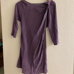 Purple silk sheer mini dress